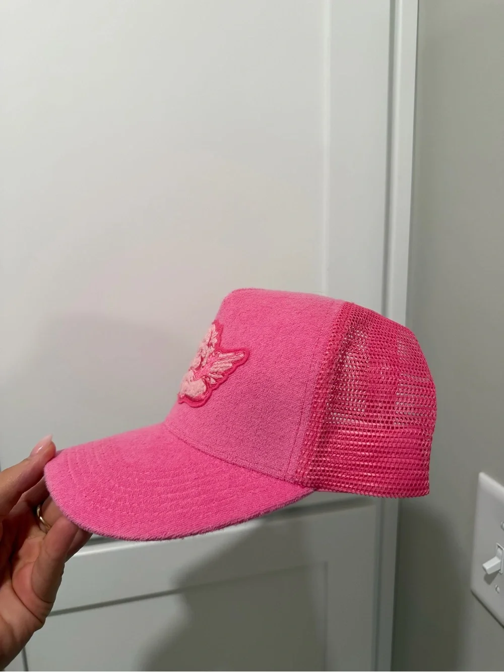 Pink Angel Patch Trucker Hat